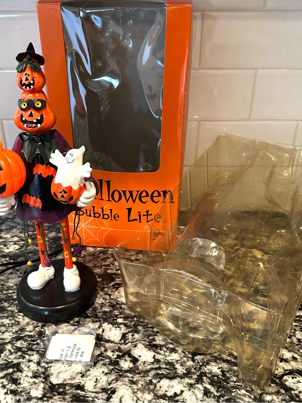 Vintage Halloween 2003 Pumpkin Head Light Figurine Works w/Box!